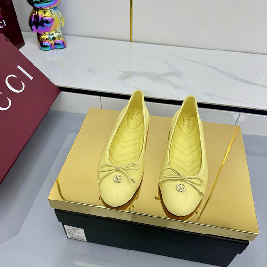 Gucci Bow Decor Ballet Flats with Diamond Embossed Insole