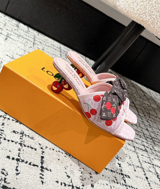 Louis Vuitton LV Cowhide Slide Sandals With Bow And Stiletto Heel