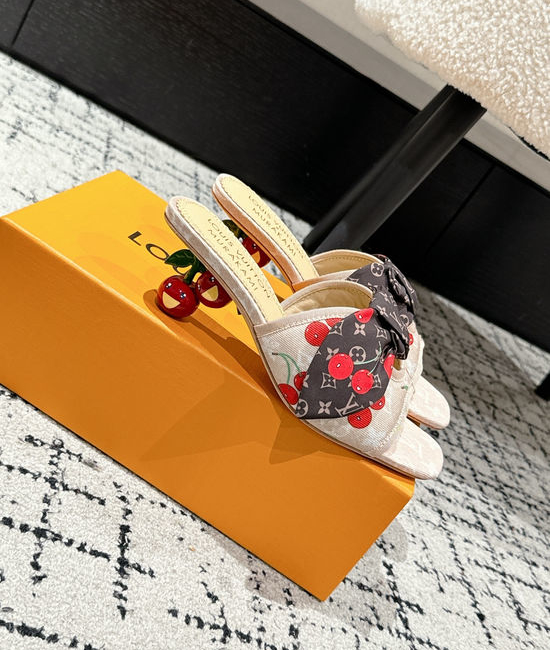 Louis Vuitton LV Cowhide Slide Sandals With Bow And Stiletto Heel