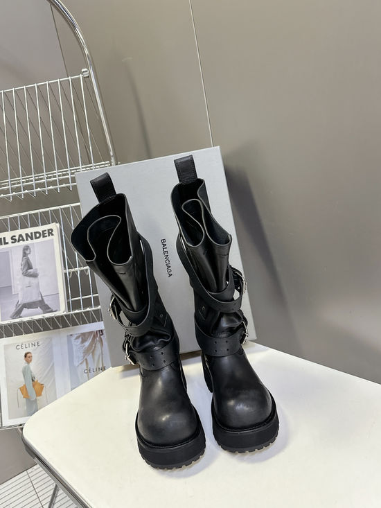 Balenciaga Vintage Leather Boots with Non-Slip Chunky Sole