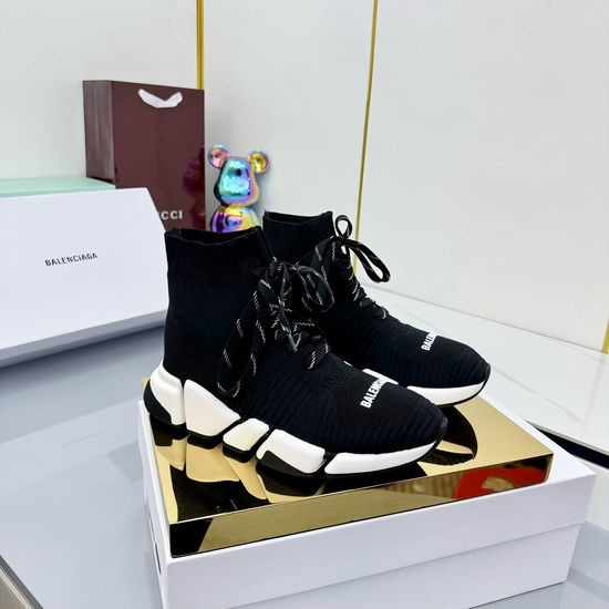 Balenciaga Breathable Knit High Top Sneakers with Supportive Sole