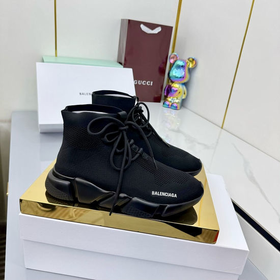 Balenciaga Stretchy Knit Ankle Boots with Cushioned Sole