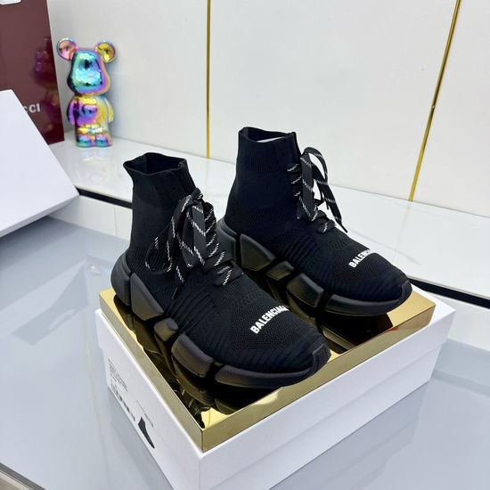 Balenciaga Breathable Knit High Top Sneakers with Supportive Sole