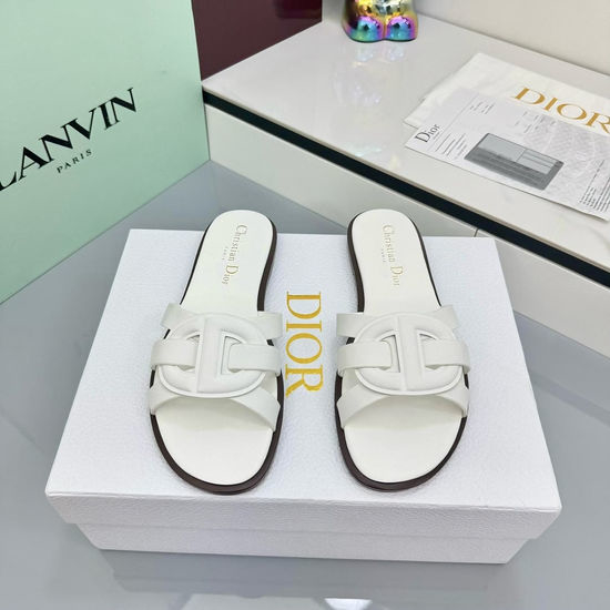 Christian Dior CD Genuine Leather Sole Versatile Comfortable Flat Sandals