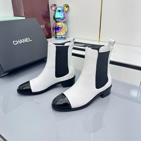 Chanel Classic Two-Tone Boots with Refined Toe Details