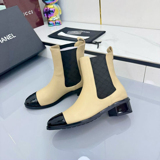 Chanel Classic Two-Tone Boots with Refined Toe Details