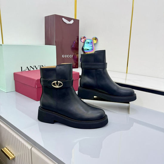 Valentino Chic Metal Element Short Boots with Durable Rivet Design