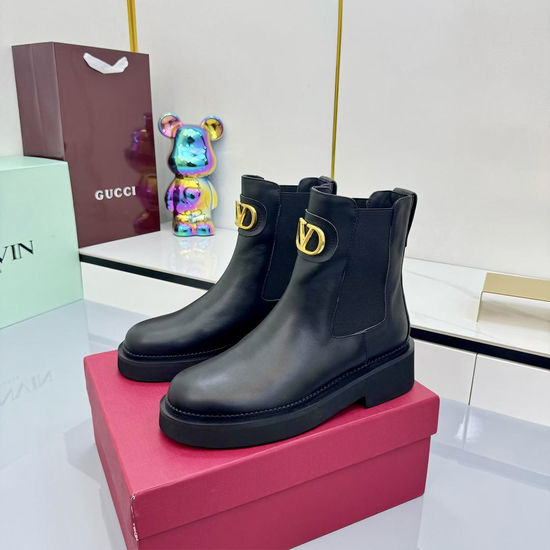 Valentino Chic Metal Element Short Boots with Durable Rivet Design