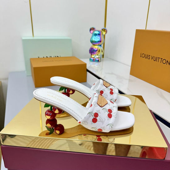 Louis Vuitton LV Graffiti Print Leather Slippers Soft Lining Non-slip Sole