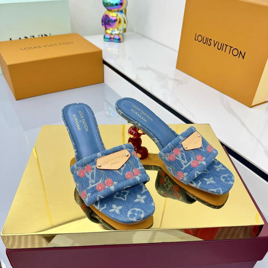 Louis Vuitton LV Graffiti Print Leather Slippers Soft Lining Non-slip Sole