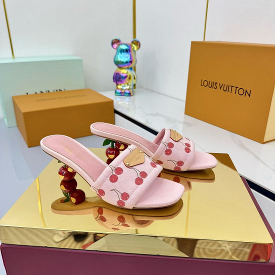 Louis Vuitton LV Graffiti Print Leather Slippers Soft Lining Non-slip Sole