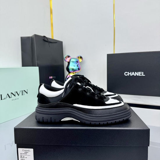 Chanel Comfortable All-Match Leather Casual Shoes Non-Slip Sole