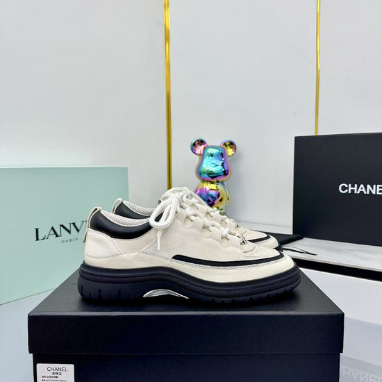 Chanel Comfortable All-Match Leather Casual Shoes Non-Slip Sole
