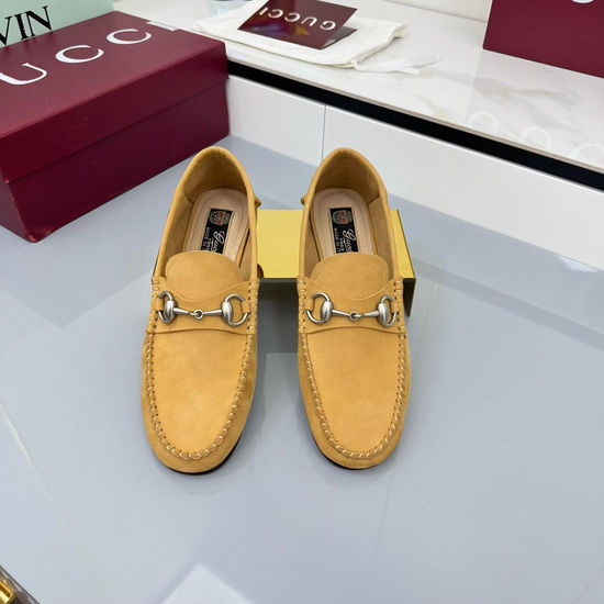 Gucci Luxury Crystal Decorated Leather Loafer Flat Shoes