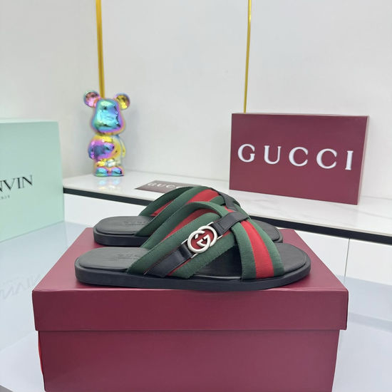 Gucci Interlocking G Accent Nylon Flip Flop Sandals