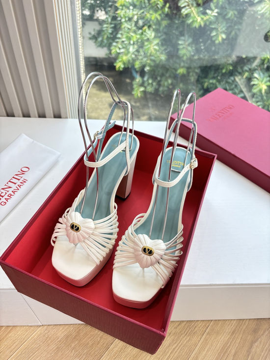 Valentino Comfortable Sheepskin Leather Casual Elevating Sandals