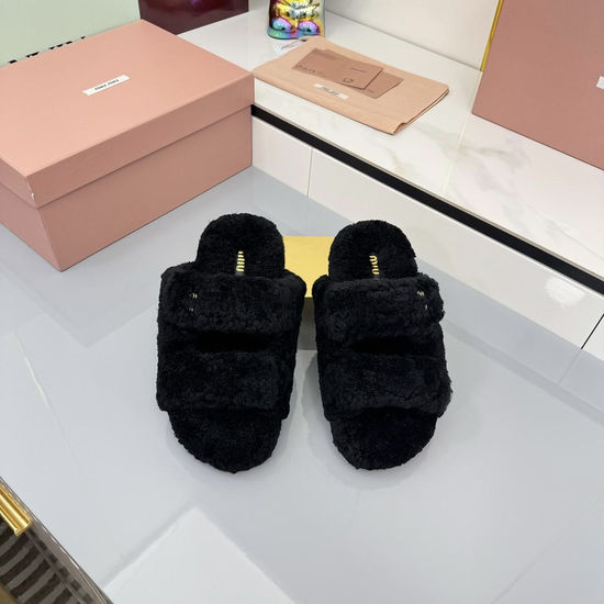Miu Miu Distressed Finish Casual Shoes Soft Wool Lining Non-slip Sole