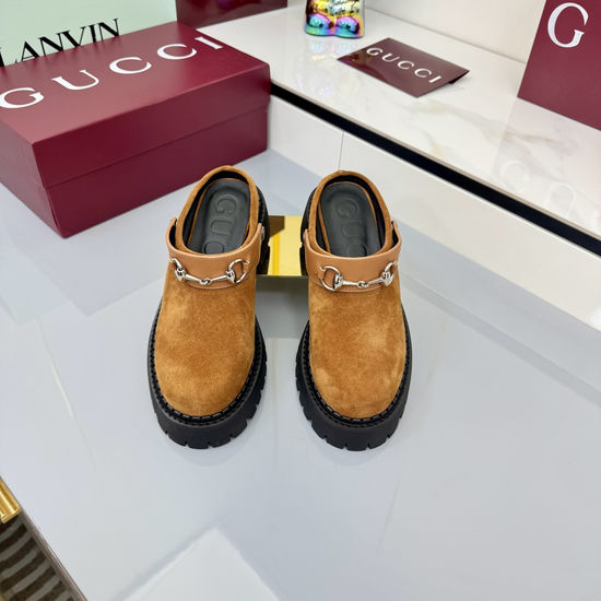 Gucci Luxury Crystal Decorated Leather Loafer Flat Shoes