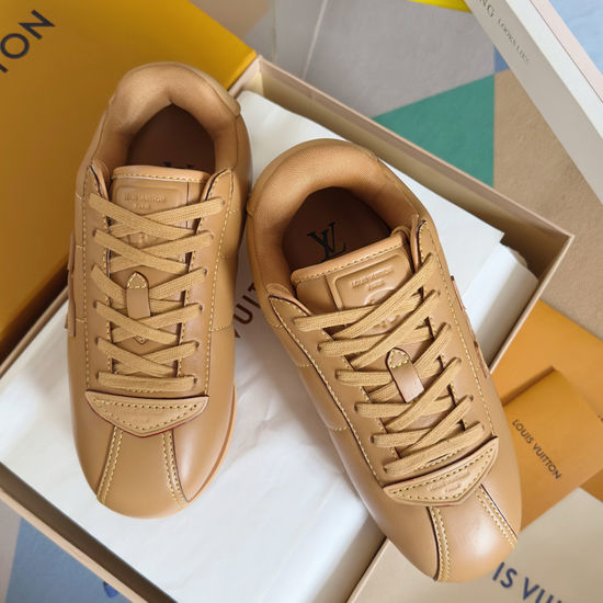 Louis Vuitton LV Printed Leather Thick Sole Non-slip Casual Sneakers