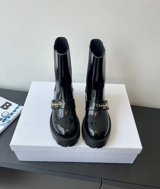Christian Dior CD Punk-Style Chelsea Elastic Ankle Boots with CD Logo