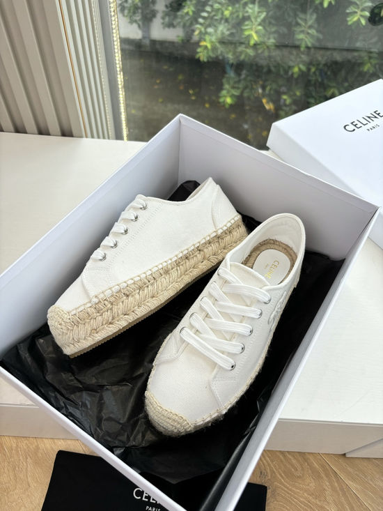 Celine Espadrille Platform Cloth Casual Comfortable Vintage Shoes