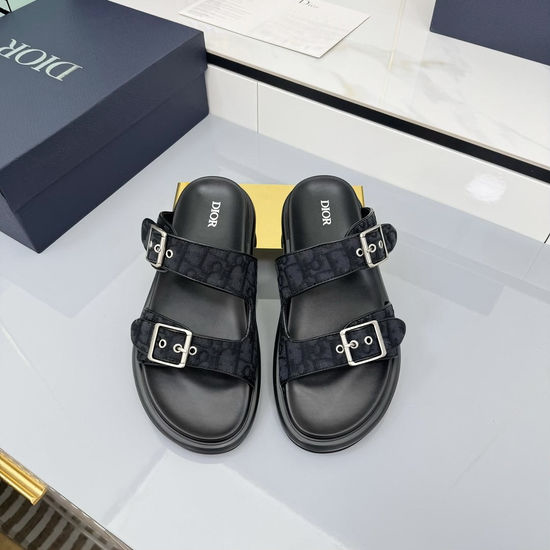 Christian Dior CD Classic Comfortable Fabric Casual Slide Slippers