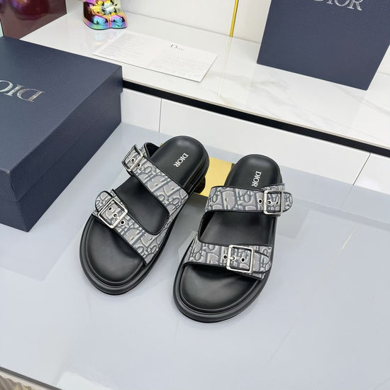 Christian Dior CD Classic Comfortable Fabric Casual Slide Slippers