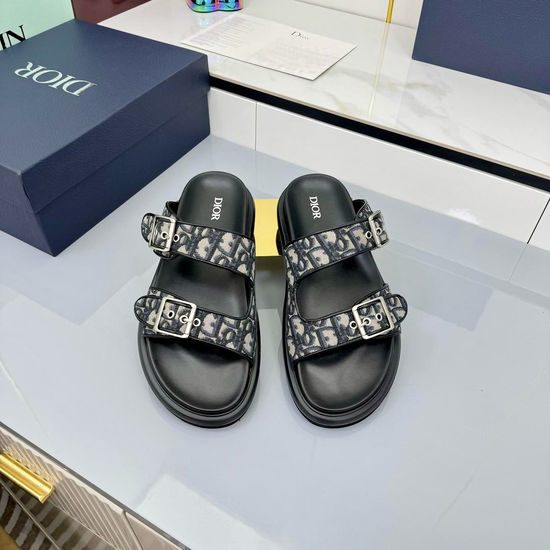 Christian Dior CD Classic Comfortable Fabric Casual Slide Slippers
