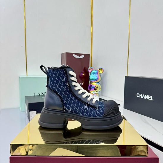 Chanel Classic Premium Leather Short Boots with Hardware Buckle
