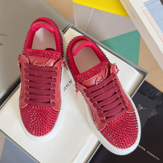 Giuseppe Zanotti Rhinestone Zipper Platform Casual Sneakers Comfortable Sole
