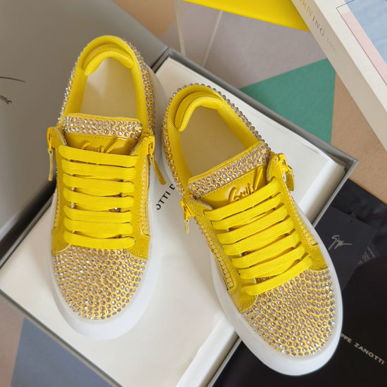 Giuseppe Zanotti Rhinestone Zipper Platform Casual Sneakers Comfortable Sole