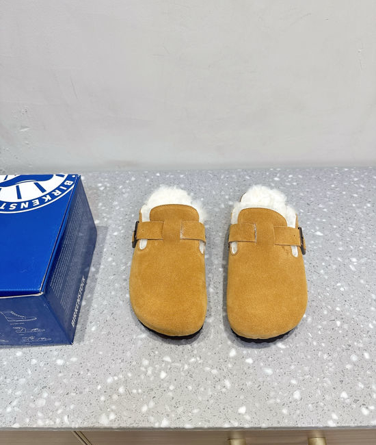 Birkenstock Warm Fleece Lined Cork Footbed Slip On Slippers