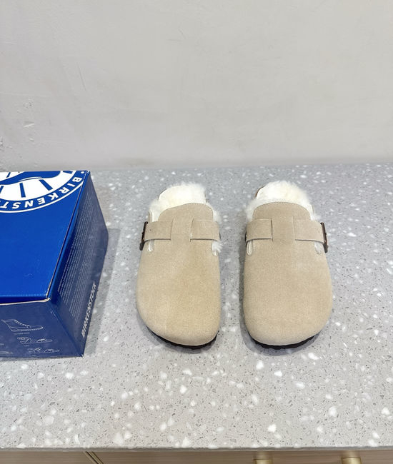 Birkenstock Warm Fleece Lined Cork Footbed Slip On Slippers