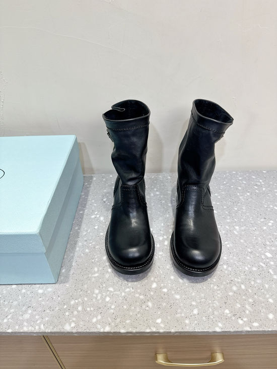 Prada Retro Western Cowboy Boots Non Slip Comfort Ankle Boots