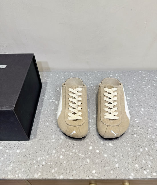 Puma Suede Adjustable Buckle Closed Toe Comfort Flat Shoes