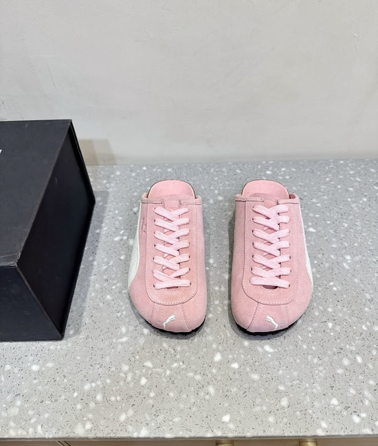 Puma Suede Adjustable Buckle Closed Toe Comfort Flat Shoes
