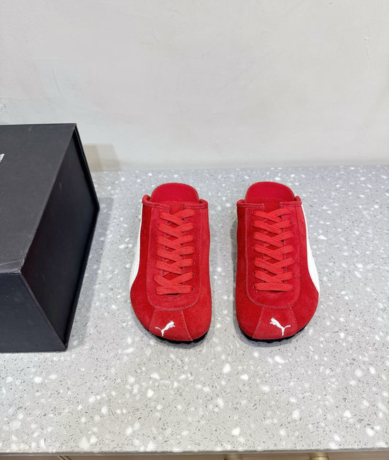 Puma Suede Adjustable Buckle Closed Toe Comfort Flat Shoes