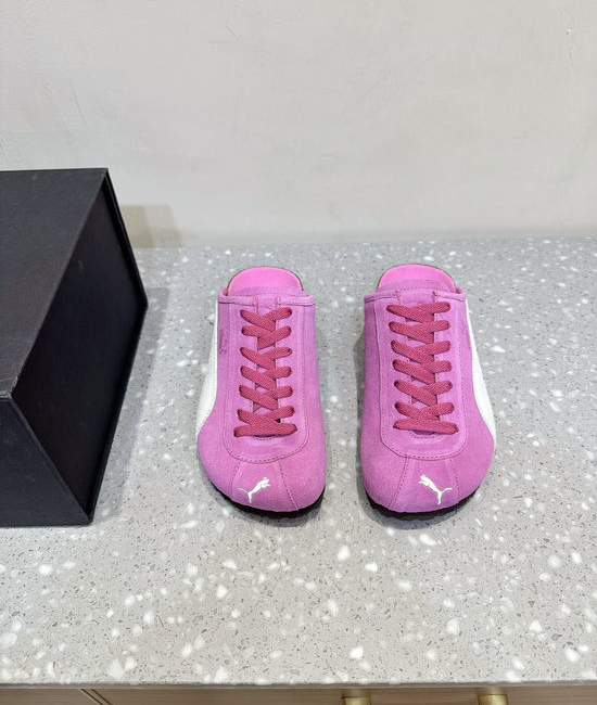 Puma Suede Adjustable Buckle Closed Toe Comfort Flat Shoes