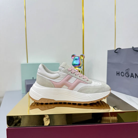 Hogan Color-Block Thick-Soled Sneakers with Striped Design