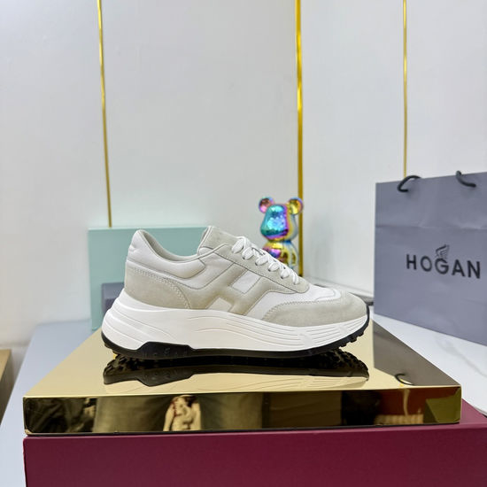 Hogan Color-Block Thick-Soled Sneakers with Striped Design