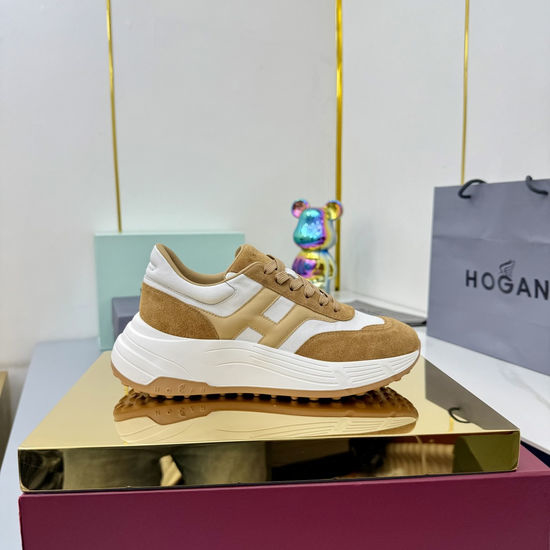 Hogan Color-Block Thick-Soled Sneakers with Striped Design