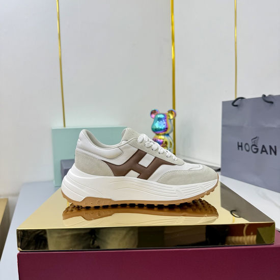 Hogan Color-Block Thick-Soled Sneakers with Striped Design