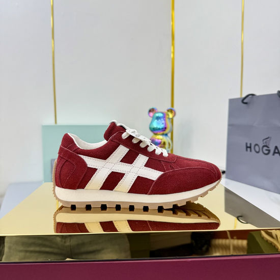 Hogan Color-Block Thick-Soled Sneakers with Striped Design