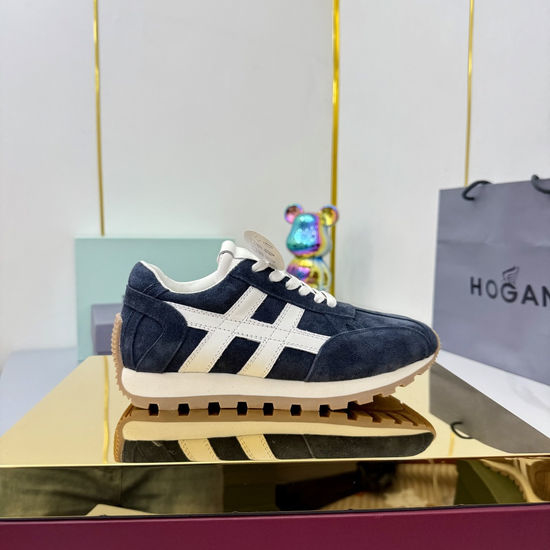 Hogan Color-Block Thick-Soled Sneakers with Striped Design