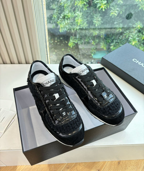 Chanel Suede Round Toe Thick Sole Casual Fashion Sneakers Comfortable