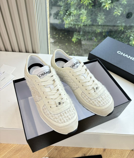 Chanel Suede Round Toe Thick Sole Casual Fashion Sneakers Comfortable
