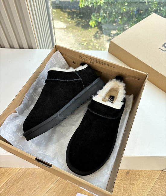 UGG Premium Leather Warm Fleece Lined Comfortable Platform Slippers