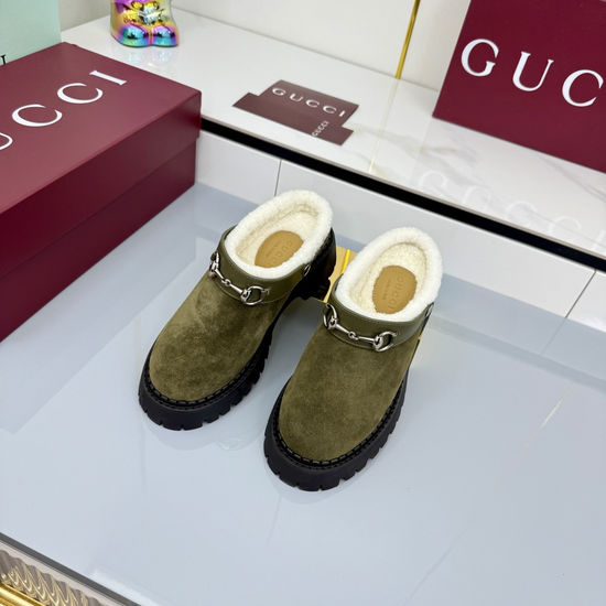 Gucci Crystal Embellished Patent Leather Loafers