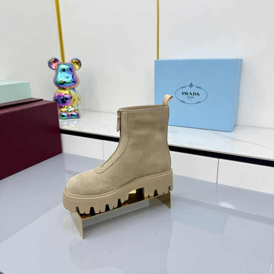 Prada Classic Logo Detail Slip On Comfort Ankle Boots