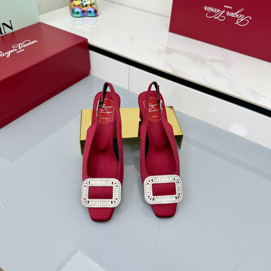 Vivienne Westhood Rhinestone Buckle Satin Kitten Heel Slingback Shoes